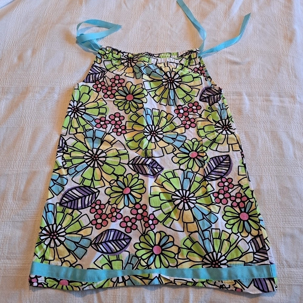 Hanna Andersson girls size 120 or 6-7 yellow pillowcase dress with big flowers